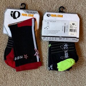 Pearl Izumi Unisex Elite Tall Socks - Black, Red, and Neon Green